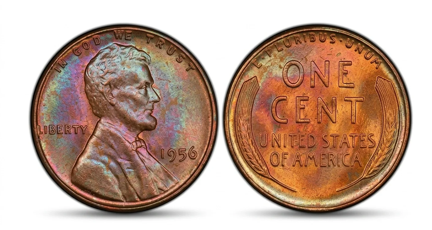 A 1956 wheat penny in pristine condition